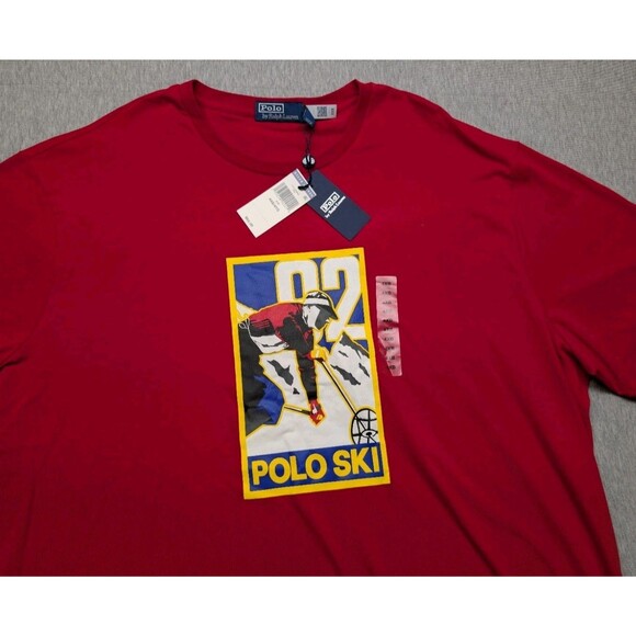NWT Polo Ralph Lauren POLO SKI ‘92 Men's Short Sleeve T-Shirt Size 4XB Red - Picture 3 of 8